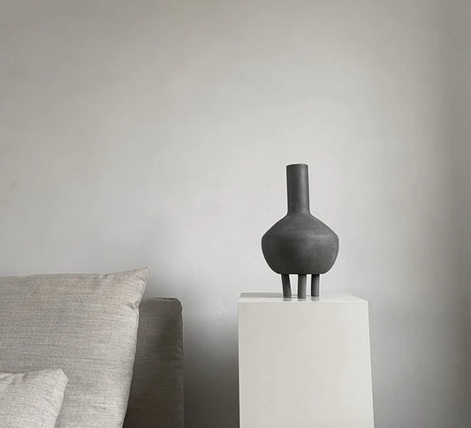 DUCK vase fat in dark grey