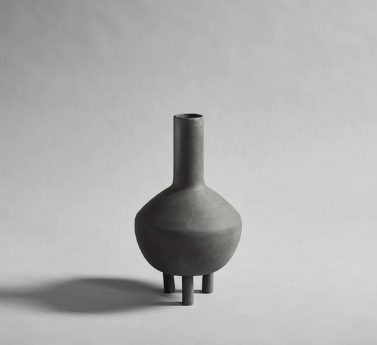 DUCK vase fat in dark grey